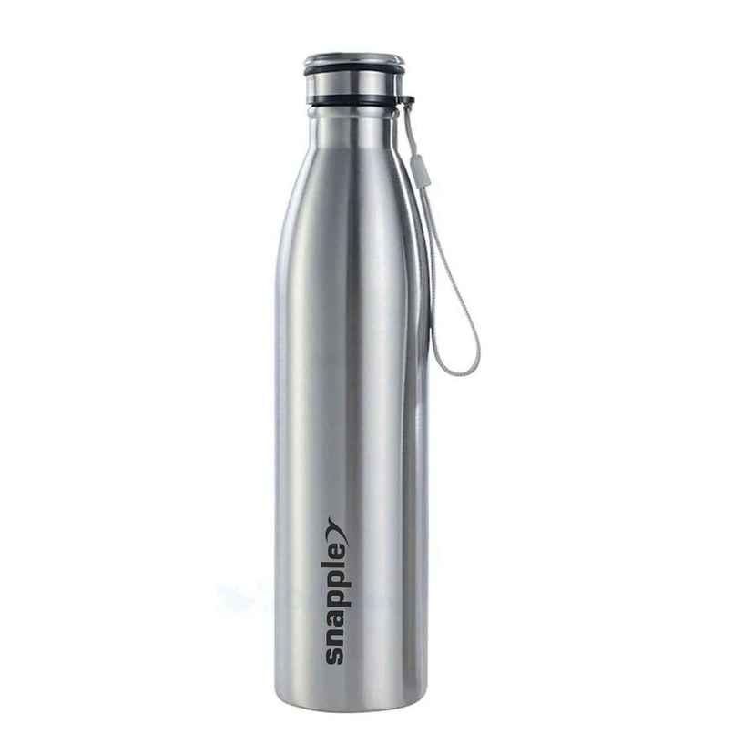 Snapple Stainless Steel Tag Water Bottle Single Wall Fridge Bottle | Silver | 1 L Snapple Stainless Steel Tag Water Bottle Single Wall Fridge Bottle | Silver | 1 L