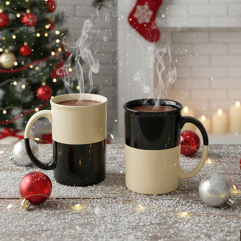 BlackCarrot Black & White Tall Mug Set | Animal Bone Ash Free Stoneware