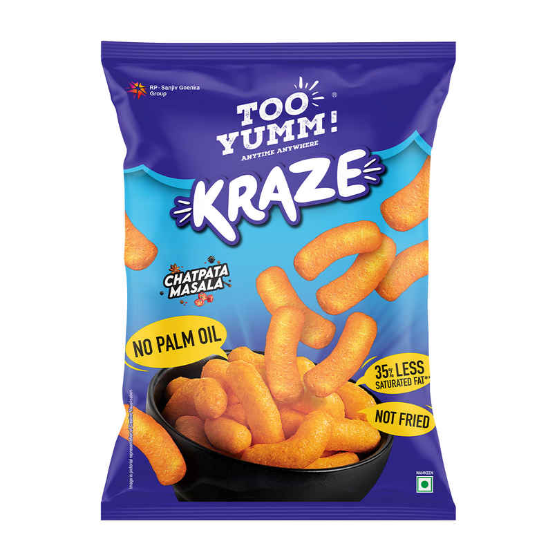 Too Yumm Crunchy Chatpata Masala Curly Kraze, 35% Less Saturated Fats, No Palm Oil Healthy Puffs Too Yumm Crunchy Chatpata Masala Curly Kraze, 35% Less Saturated Fats, No Palm Oil Healthy Puffs
