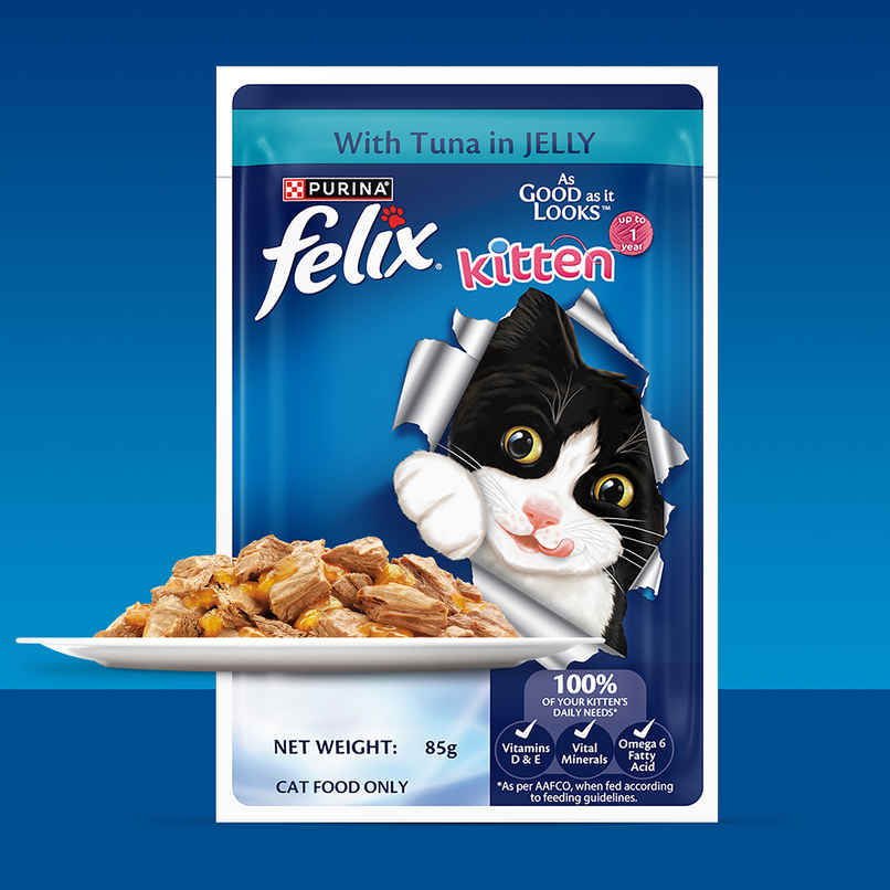 Purina Felix with Tuna in Jelly | Wet Food for Kittens | Complete and Balanced Kitten Food Purina Felix with Tuna in Jelly | Wet Food for Kittens | Complete and Balanced Kitten Food