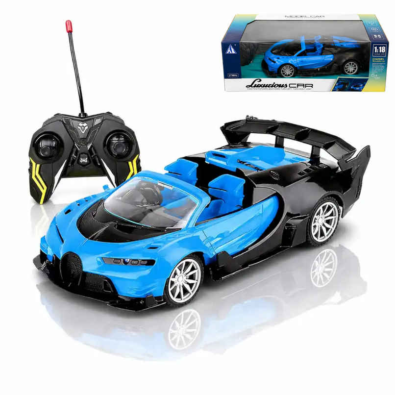 Fablue Blue Color Open Top Sports Remote Control Toy Car for Kids