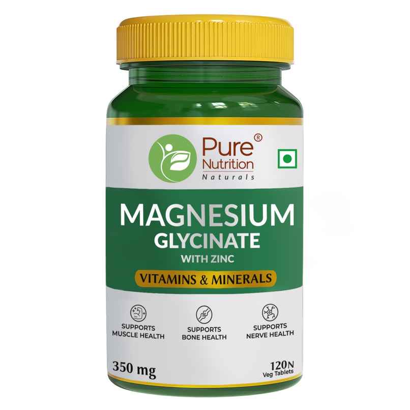 Pure Nutrition Magnesium Glycinate + Zinc | Sleep & Muscle Recovery | 60 Tabs Pure Nutrition Magnesium Glycinate + Zinc | Sleep & Muscle Recovery | 60 Tabs