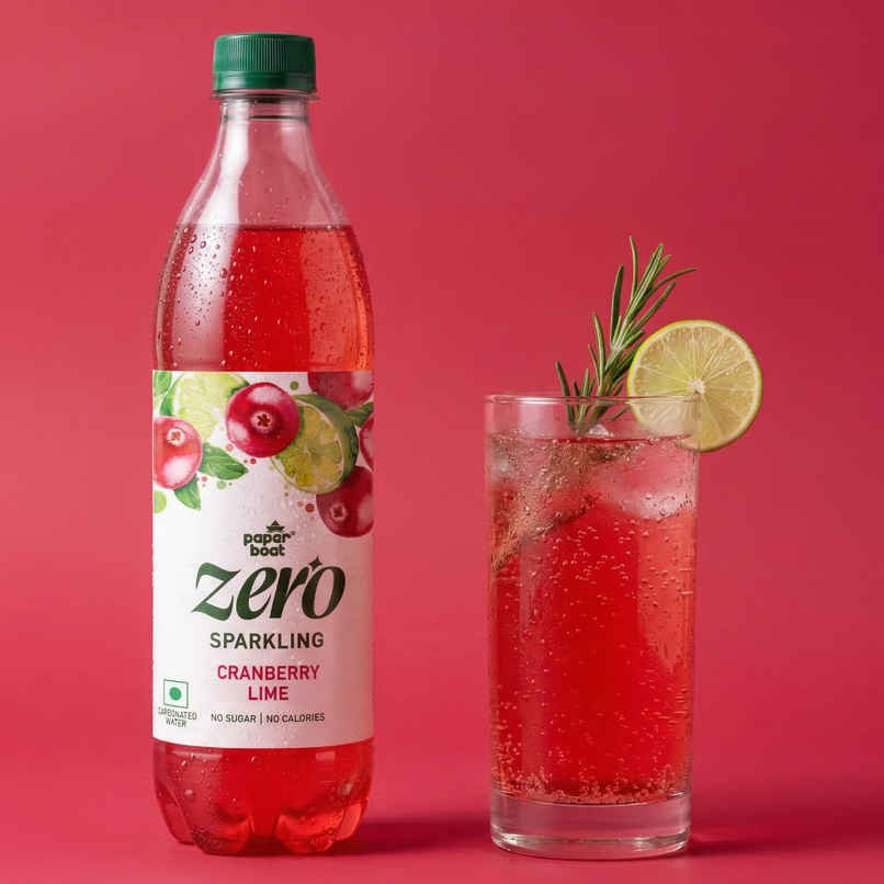 Paper Boat Zero Sugar Cranberry Lime Sparkling Water | Sugar Free Cold Drink