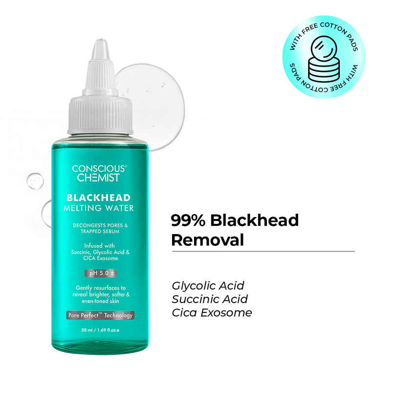Conscious Chemist Blackhead Melting Water with Succinic & Glycolic Acid for Clear, Smooth Skin