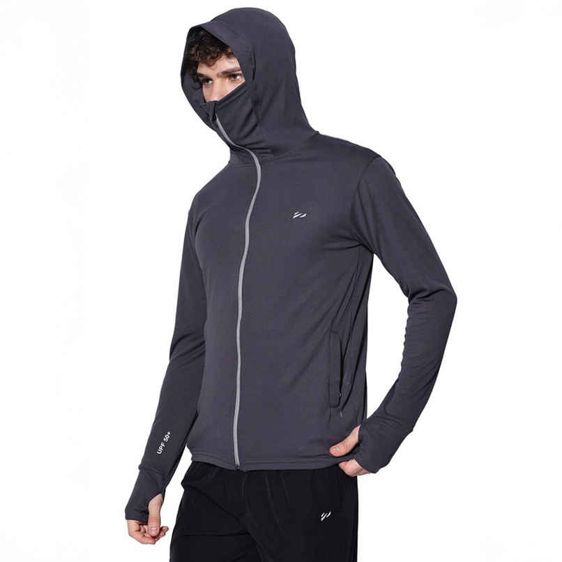 Blue Tyga Men's Sunscreen Jacket - Sje0002 | Charcoal | XXL