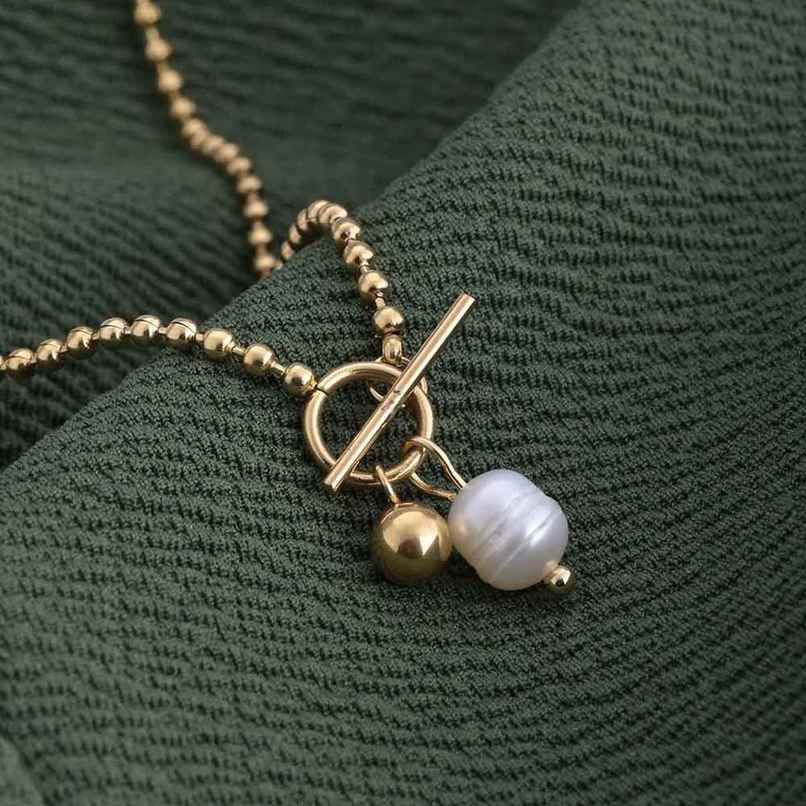 Palmonas Dainty Beaded Pearl Chain For Womens | Waterproof And Anti-Tarnish