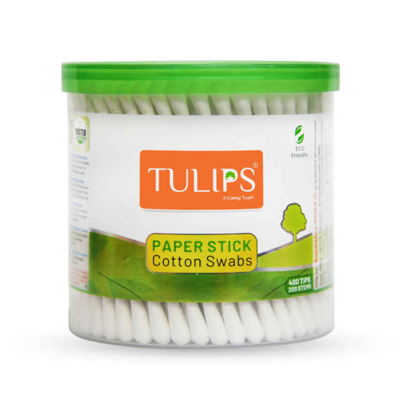 Tulips Paper Stick Cotton Buds Jar