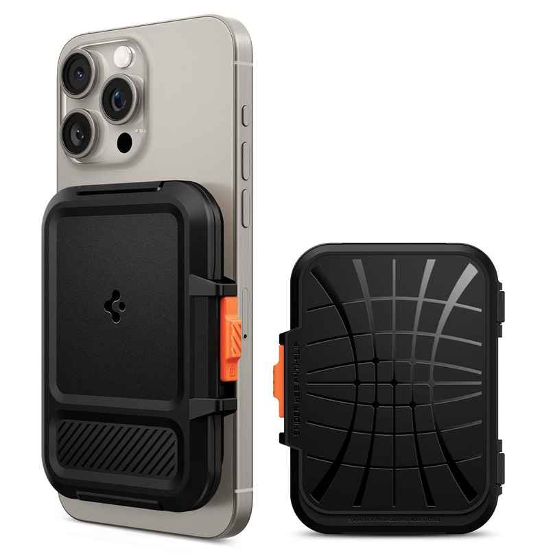 Spigen iPhone Lock Fit Wallet with Magsafe Black