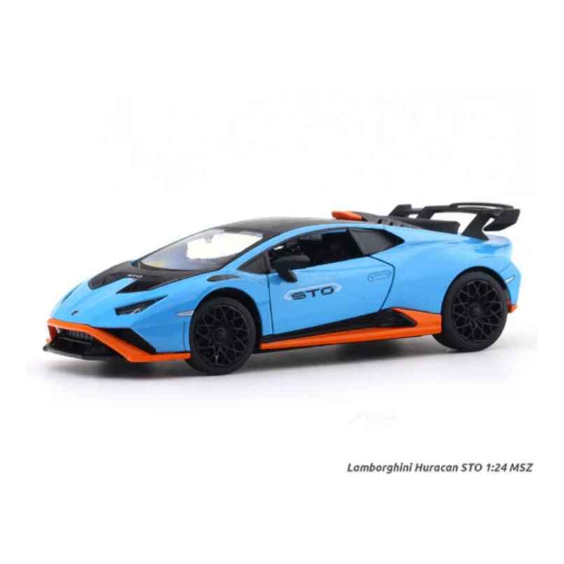 MSZ Licensed 1:24 Lamborghini Huracan STO Diecast Model Car Blue