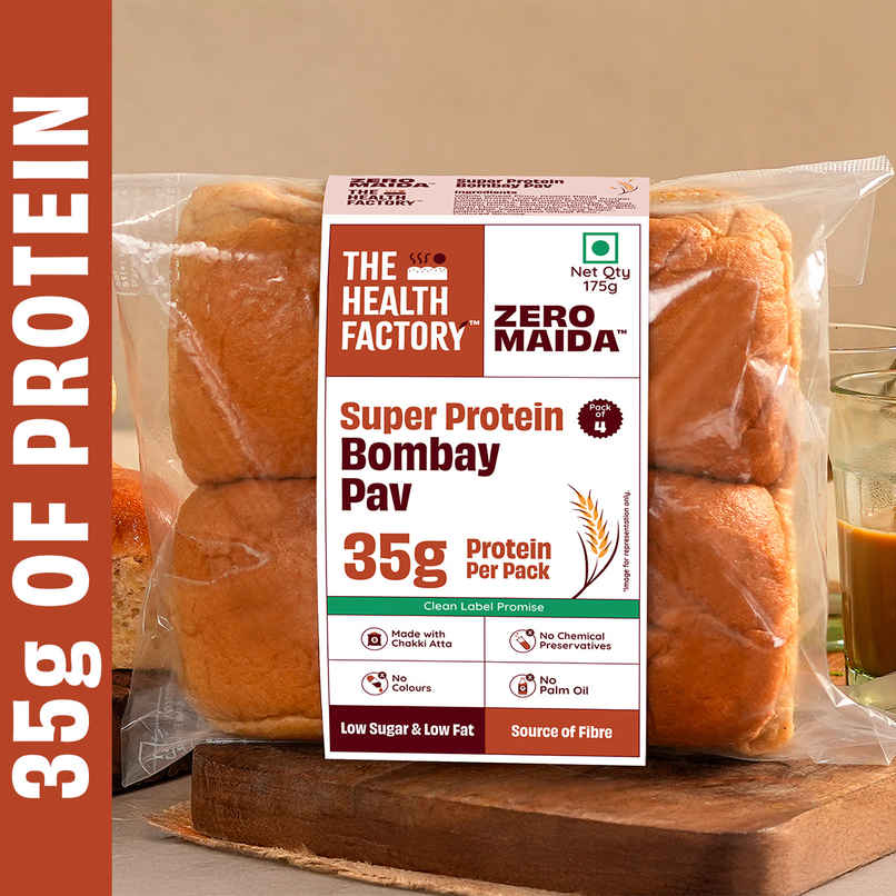 The Health Factory Super Protein Bombay Pav | Zero Maida | 35g High Protein | Whole Wheat Pav