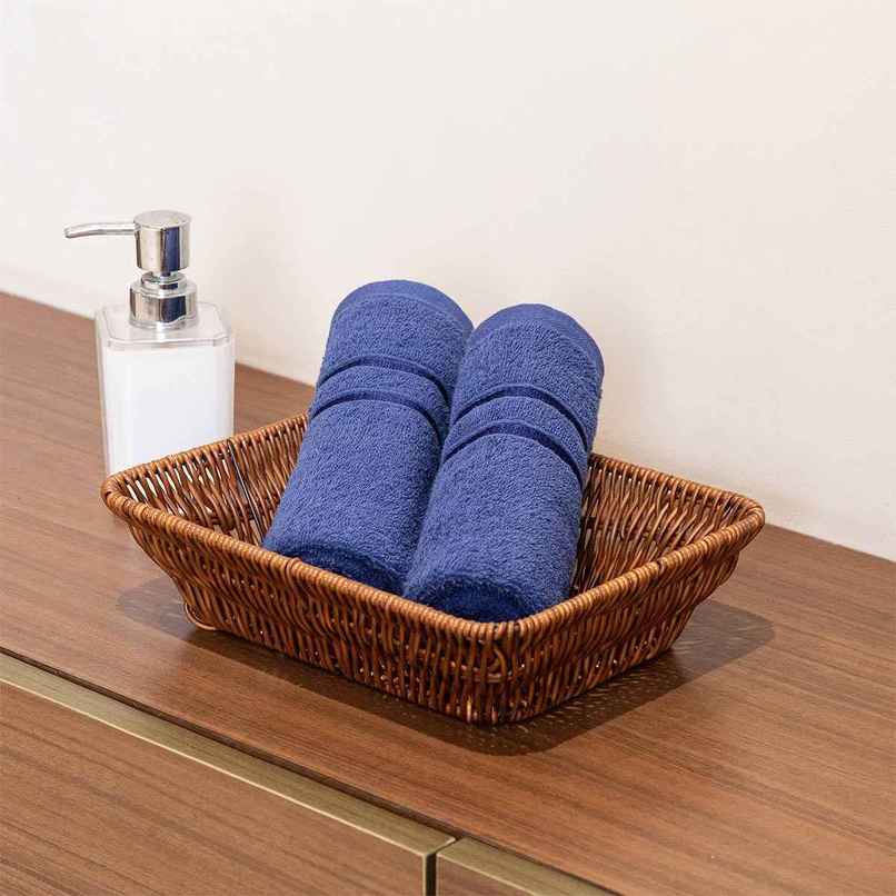 Home Elegance by myTrident Comfort Living 100% Cotton Hand Towel Set | 40cm x 60cm | 400 GSM | Navy Blue