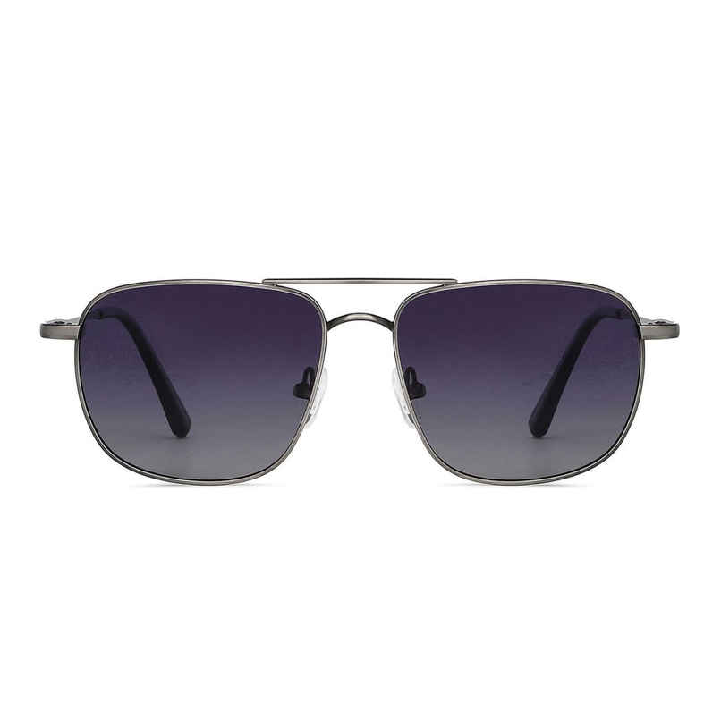 Vincent Chase By Lenskart Unisex Geometric Stainless Steel Square Sunglasses | Blue and Silver - S