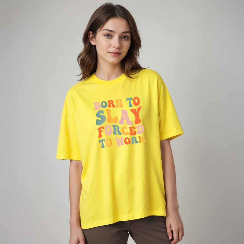 Smartees Women's Oversize Printed T-shirt | WW - 2039 | Lemon - L Smartees Women's Oversize Printed T-shirt | WW - 2039 | Lemon - L