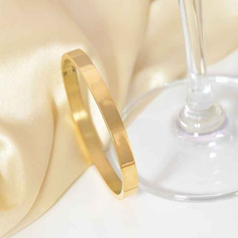 Palmonas Plain Stackable Bangle Bracelet |4Mm For Womens | Waterproof And Anti-Tarnish