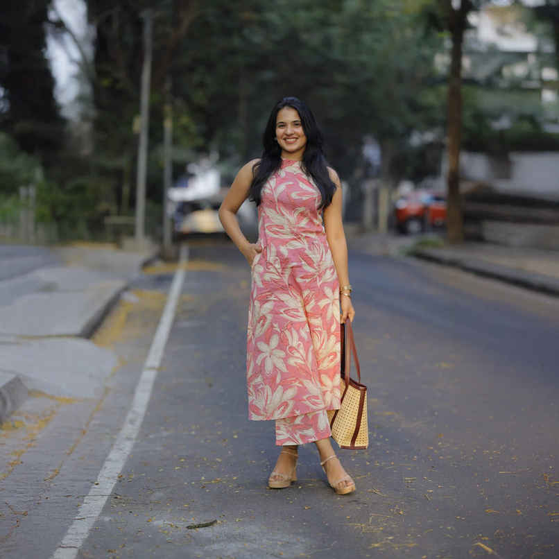 GoSriKi Women's Rayon Blend Straight Printed Kurta with Pant | Pink - XL GoSriKi Women's Rayon Blend Straight Printed Kurta with Pant | Pink - XL