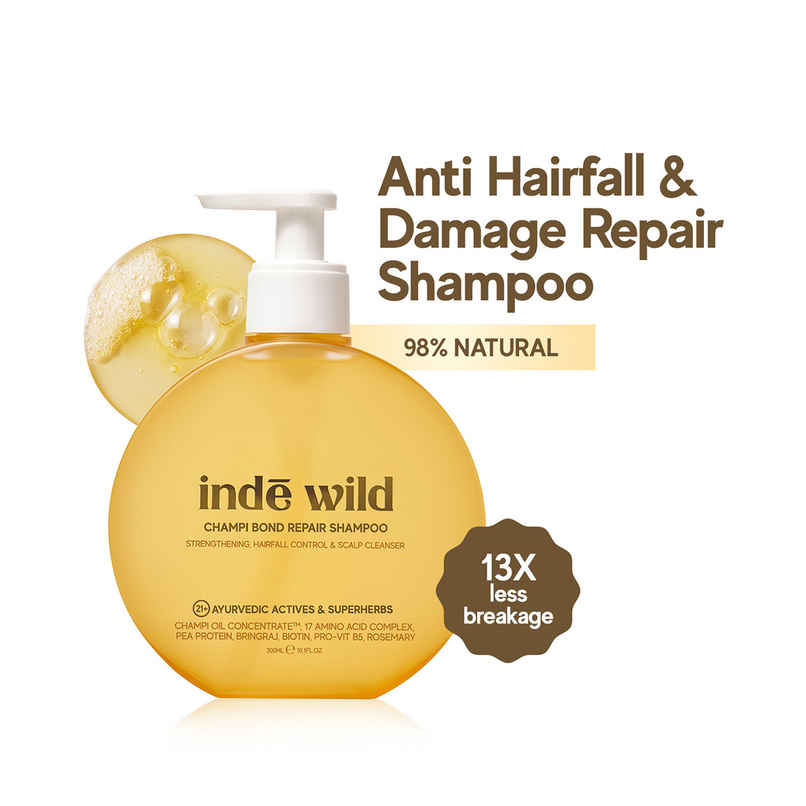 inde wild Champi Bond Repair Shampoo | Strengthening, Hairfall Control & Scalp Cleanser inde wild Champi Bond Repair Shampoo | Strengthening, Hairfall Control & Scalp Cleanser