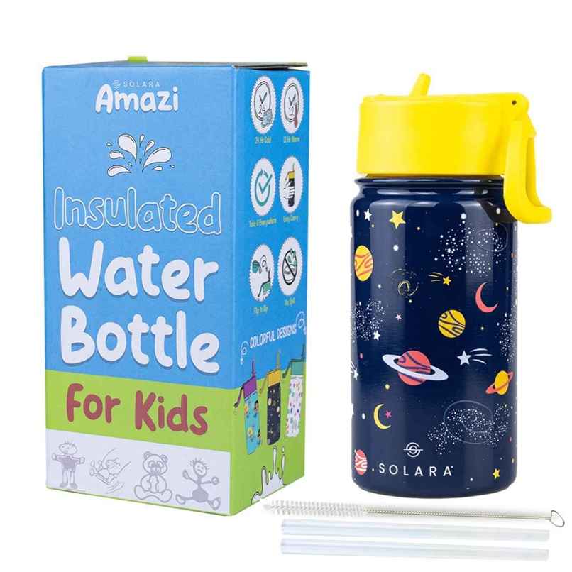 Solara 450Ml Insulated Sipper Water Bottle For Kids, Stainless Steel- Galaxy Solara 450Ml Insulated Sipper Water Bottle For Kids, Stainless Steel- Galaxy