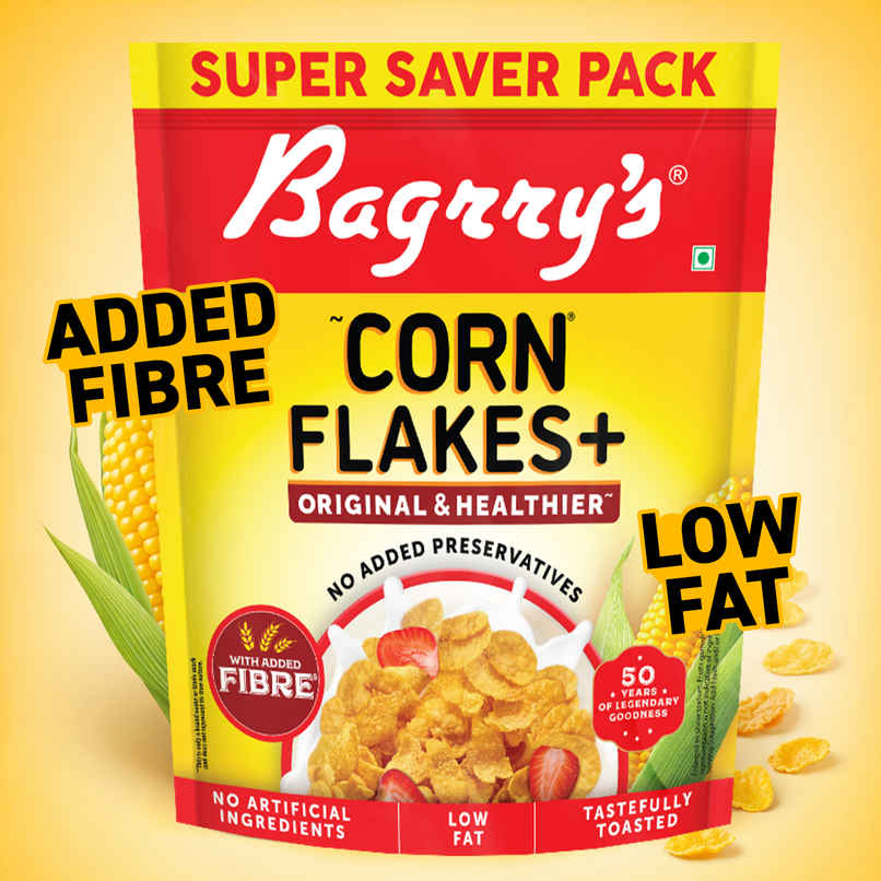 Bagrry's Corn Flakes Plus Original Healthier - Added Fibre Bagrry's Corn Flakes Plus Original Healthier - Added Fibre
