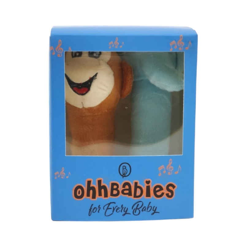 Ohhbabies Monkey With Elephant Baby Rattle Toy Ohhbabies Monkey With Elephant Baby Rattle Toy