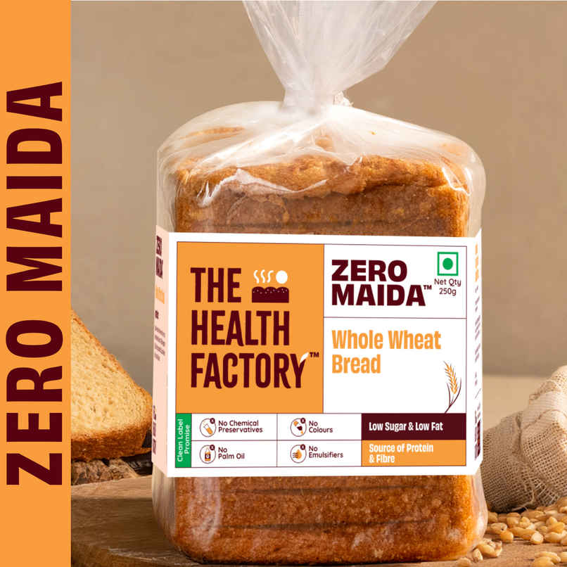 The Health Factory Zero Maida Whole Wheat Bread | Clean Label, Not Brown