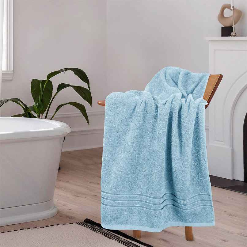 Home Elegance by myTrident Comfort Living Cotton Bath Towel | 70cm x 140cm | 400 GSM | Cool Blue
