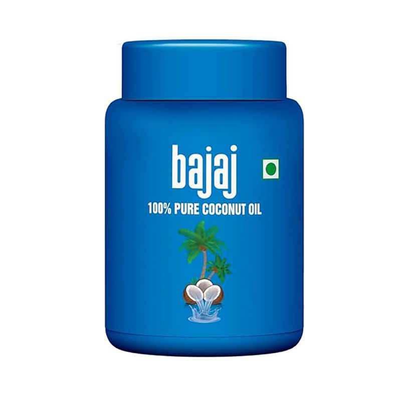 Bajaj 100% Pure Coconut Oil - Wide Mouth Jar | Made with Premium Grade 1 Quality Coconuts