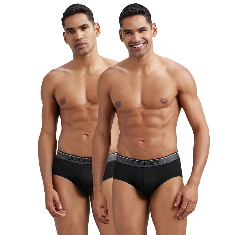 Jockey 8037 Men's Super Combed Cotton Underwear Solid Brief|Ultrasoft Waistband|PO2 | Black-L Jockey 8037 Men's Super Combed Cotton Underwear Solid Brief|Ultrasoft Waistband|PO2 | Black-L