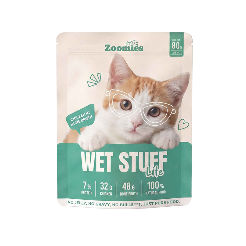 Zoomies Wet Stuff Lite - Chicken Breast in Bone Broth Cat Wet Food Zoomies Wet Stuff Lite - Chicken Breast in Bone Broth Cat Wet Food