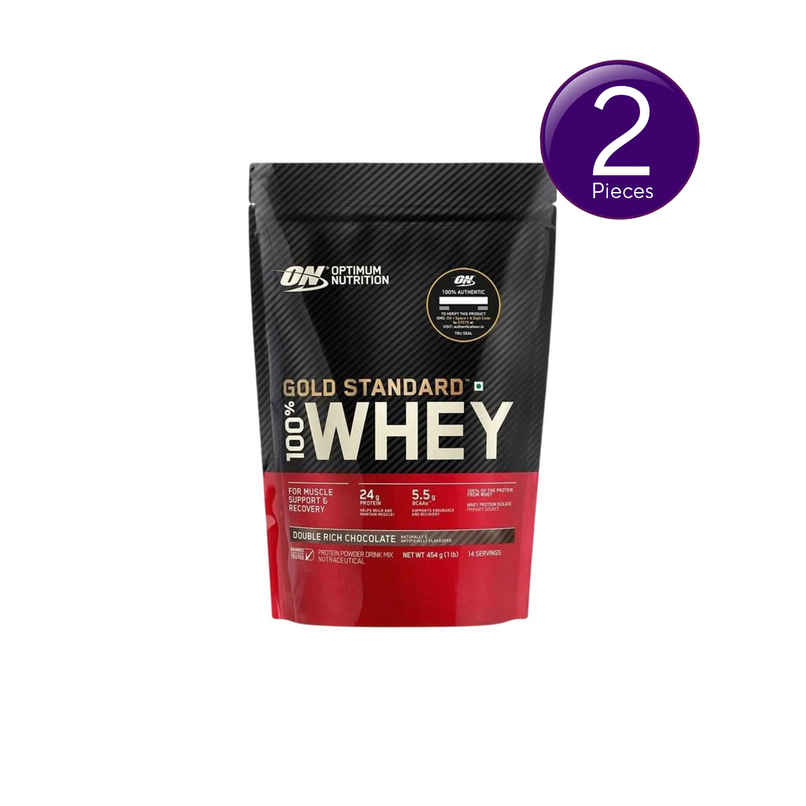 Optimum Nutrition (ON) Whey Gold Standard Powder Double Rich Chocolate1 lb Combo