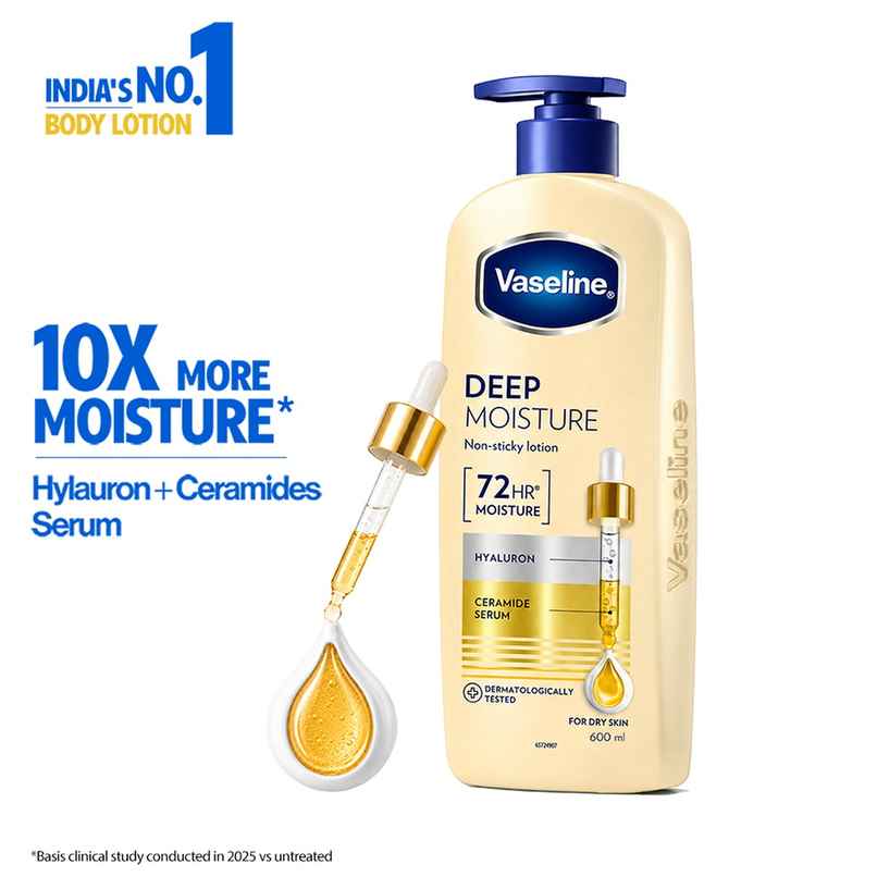 Vaseline Deep Moisture Body Lotion With Ceramide Hyaluron | 10X More Moisture| For Dry Skin