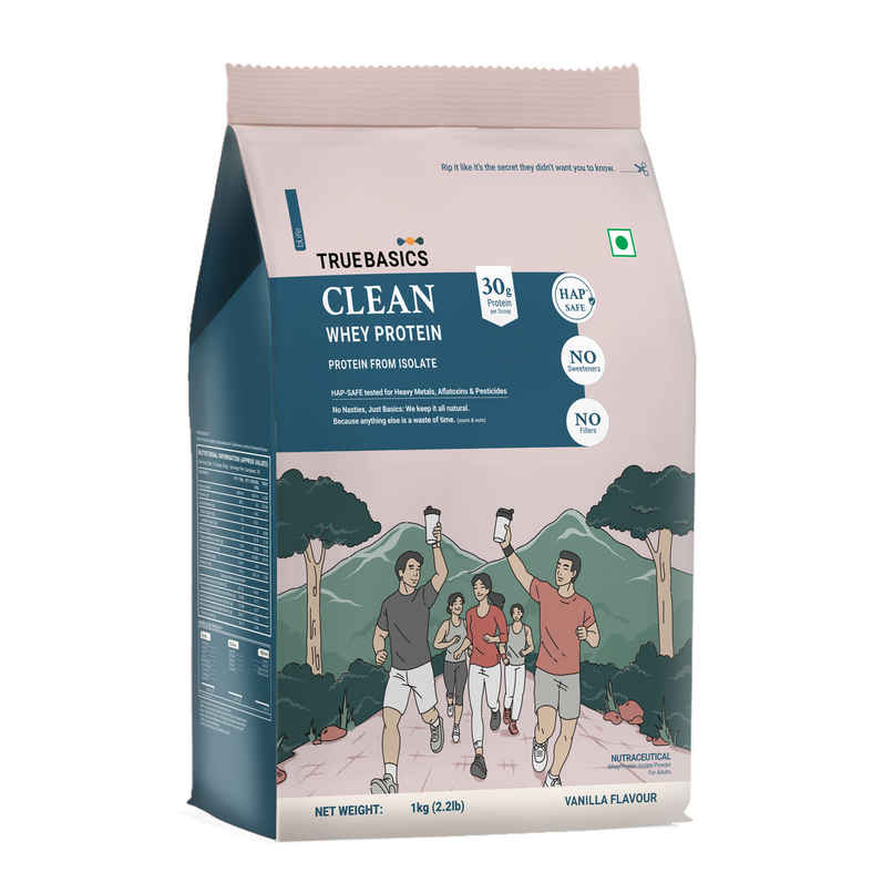 TrueBasics Clean Whey Pure Protein Isolate Powder (Vanilla)