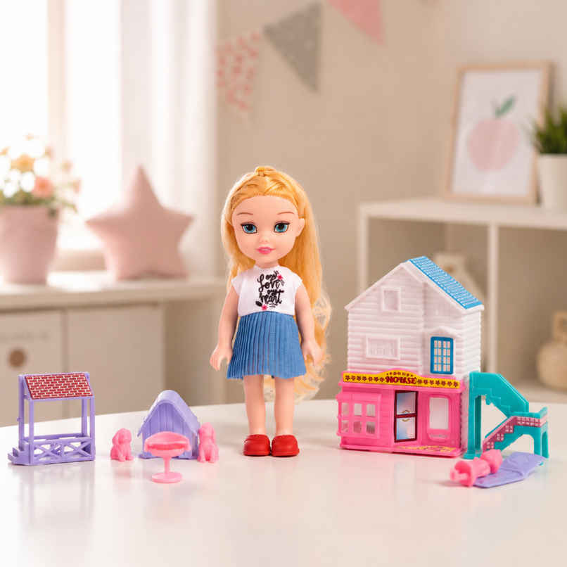 Toytales Cathy House Small|Doll House Set|For Girls|For Kids | Birthday Gift