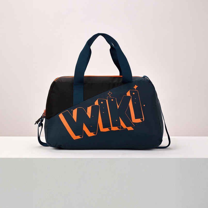 Wildcraft Unisex Color Block Polyester Duffel Bag | Navy and Black - 22 cm