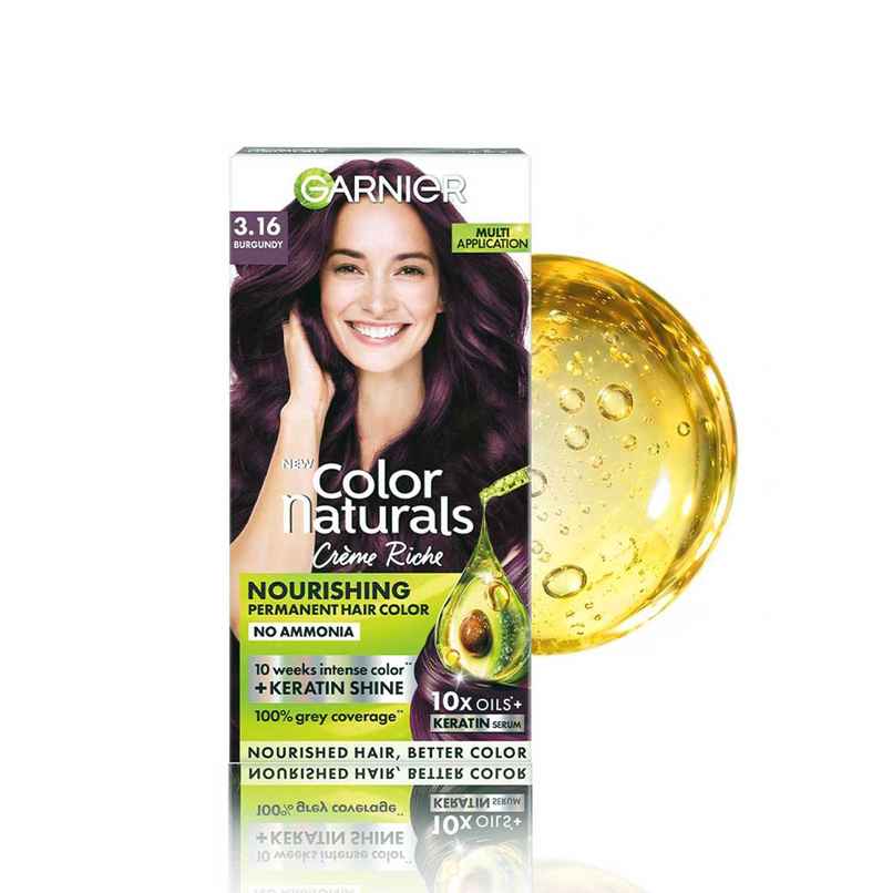 Garnier Color Naturals Burgundy Hair Color Shade 3.16 | Permanent, Ammonia Free, Keratin