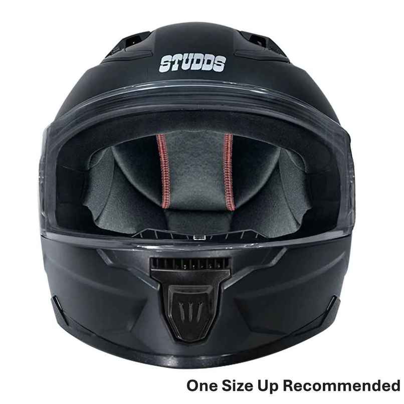 Studds Raider Street Isi Certified Full Face Helmet For Men With Clear Visor (Black - M) Studds Raider Street Isi Certified Full Face Helmet For Men With Clear Visor (Black - M)