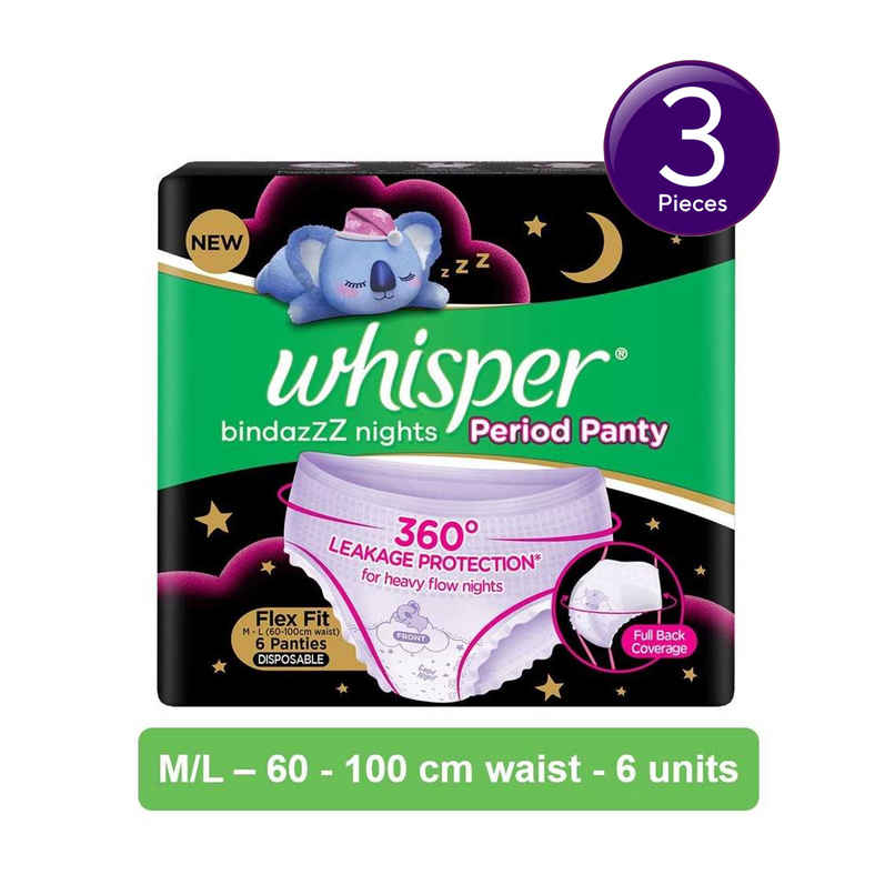 Whisper Super Absorbent Period Panties | M-L Combo   