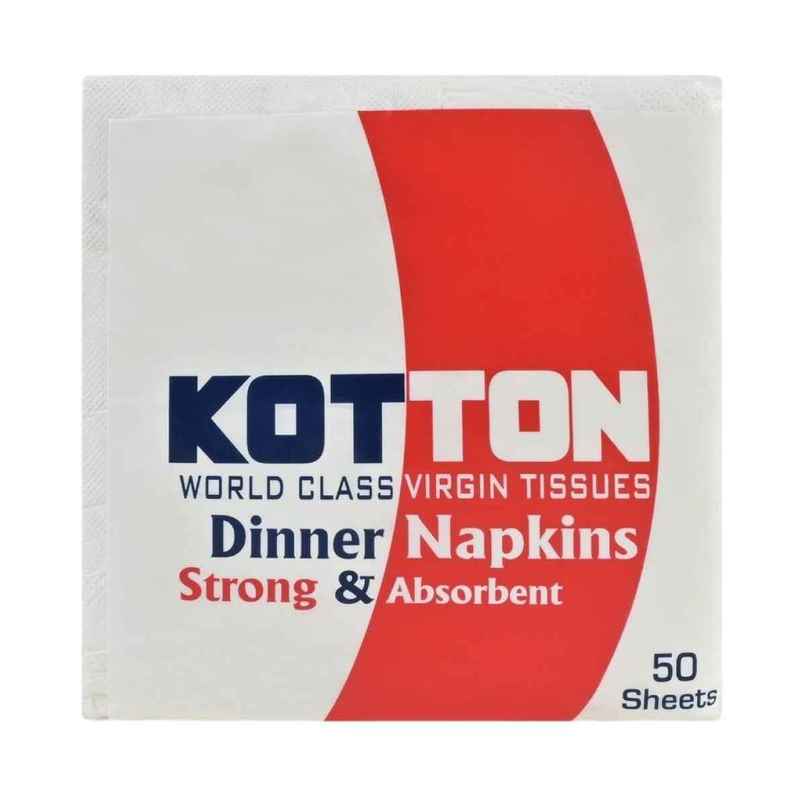 Kotton Premium Soft Napkin | 100% Virgin Pulp/Paper | 2 ply | 50 sheets Kotton Premium Soft Napkin | 100% Virgin Pulp/Paper | 2 ply | 50 sheets