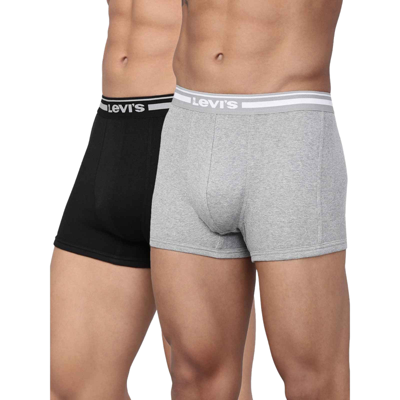 Levi's 003 Men's Comfort Trunk | Contoured Double Pouch | Pack of 2 | Lt. Grey Mel,Black | L Levi's 003 Men's Comfort Trunk | Contoured Double Pouch | Pack of 2 | Lt. Grey Mel,Black | L