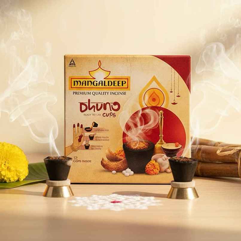 Dhuno Cup - Made From Chhobra, Camphor And Dhuno | 12 Cups | Mangaldeep