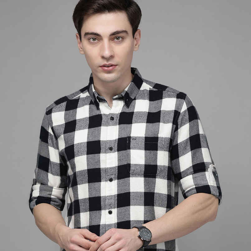 The Bear House Men Slim Fit Flannel Button-Down Casual Shirt - Stephen | Black | L The Bear House Men Slim Fit Flannel Button-Down Casual Shirt - Stephen | Black | L