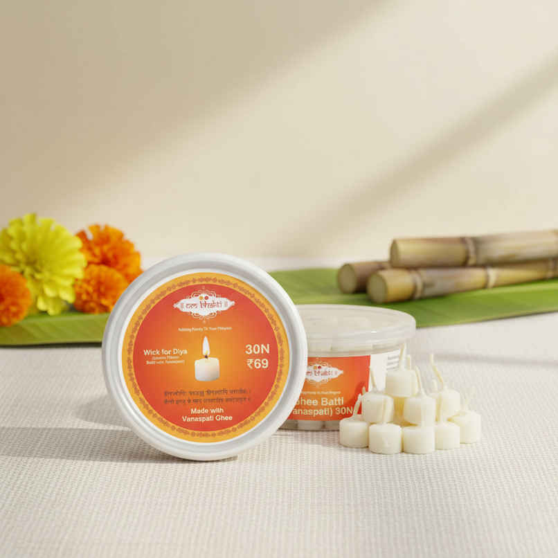 Vanaspati Ghee Cotton Wicks Small | Om Bhakti