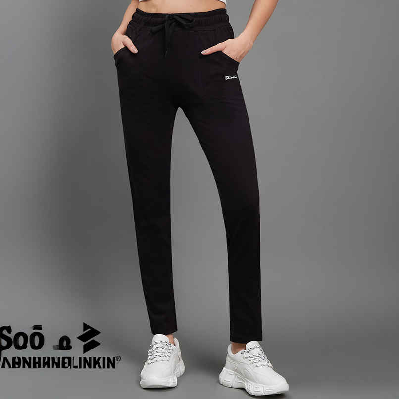 Blinkin Women's Cotton Pyjamas & Track Pants with Side Pockets | Black - XL