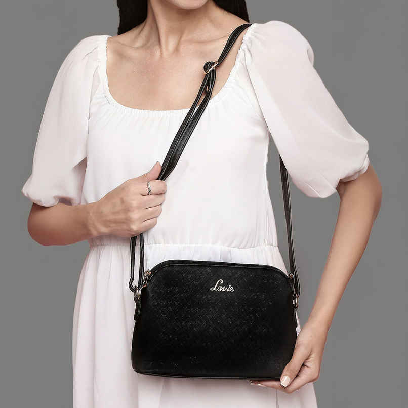 Lavie Women's Csb Synthetic Leather Satchel Bag | Medium | Black