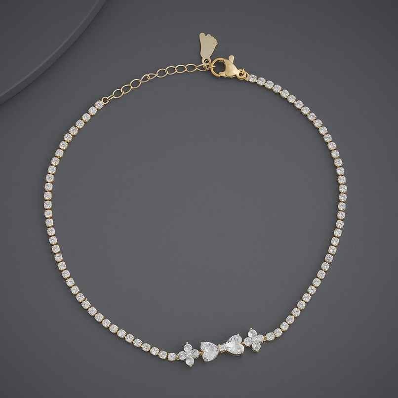 Kushal s Fashion Jewellery White Gold-Plated Zircon Trendy Payal | 441639