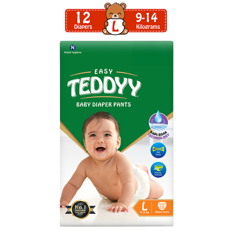 Teddyy Baby Easy Pant Diaper | L | 12 pcs
