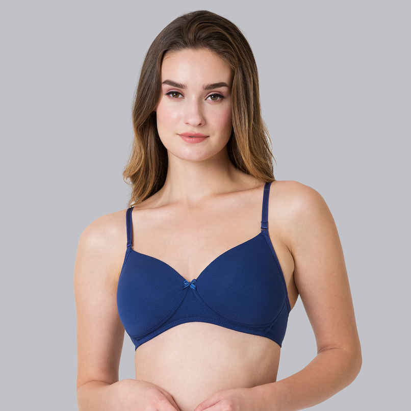 Van Heusen Women Twilight Blue Solid Anti Bacterial Wireless Bra |34B Van Heusen Women Twilight Blue Solid Anti Bacterial Wireless Bra |34B