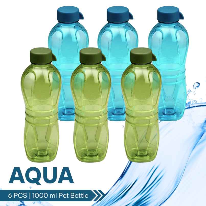 Flair Aqua Pet Bottle With Regular Cap 1000 ml - Blue & Green Flair Aqua Pet Bottle With Regular Cap 1000 ml - Blue & Green