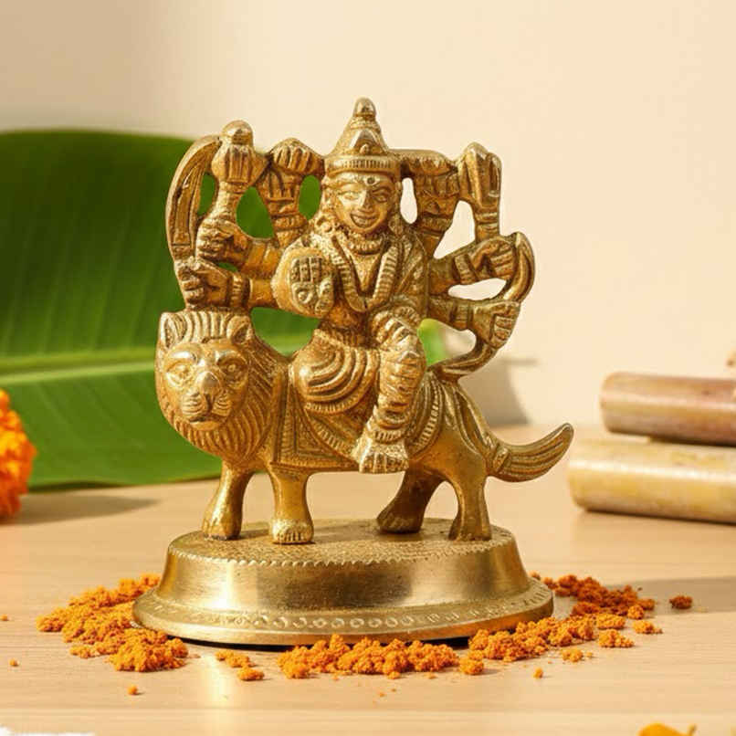 Pure Brass Durga Idol | Metallic | ServDharm