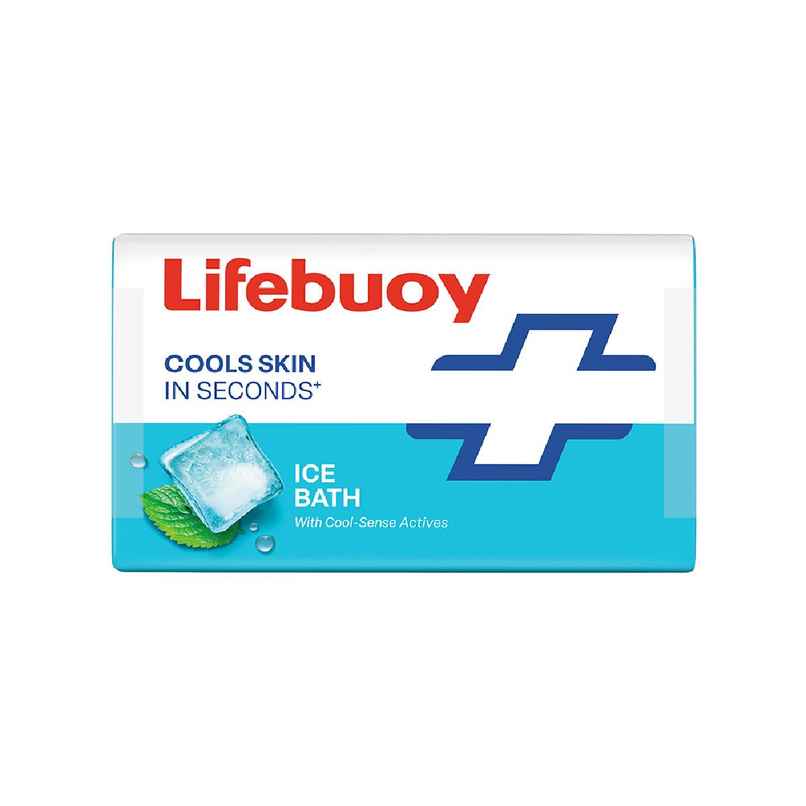 Lifebuoy Ice Bath Soap Bar with Menthol and Cool Sense Actives For Rapid Heat Relief