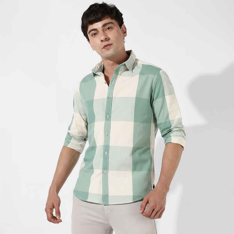 Campus Sutra Men's Cotton Check Shirt | Multicolour - L